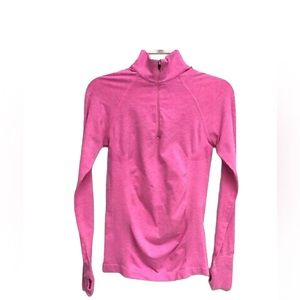 Victoria's Secret Barbie Pink 1/4 Zip Pullover Top sz M EUC Barbiecore Neon Top